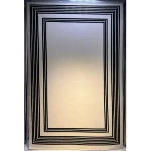 سجاد تركي اطار برواز فريم F498A كريم اسود مقاس 100*200