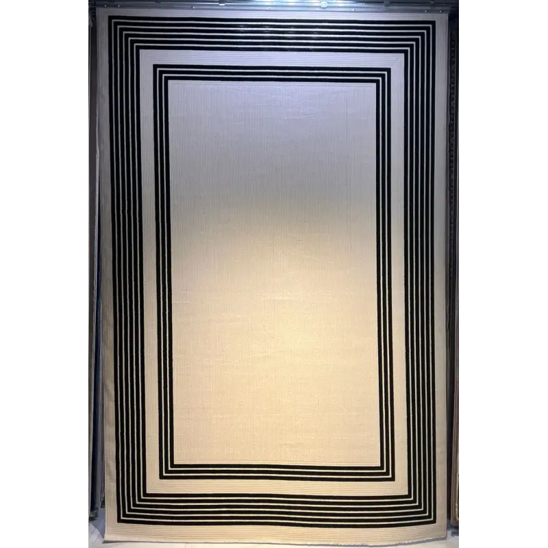 سجاد تركي اطار برواز فريم F498A كريم اسود مقاس 100*200
