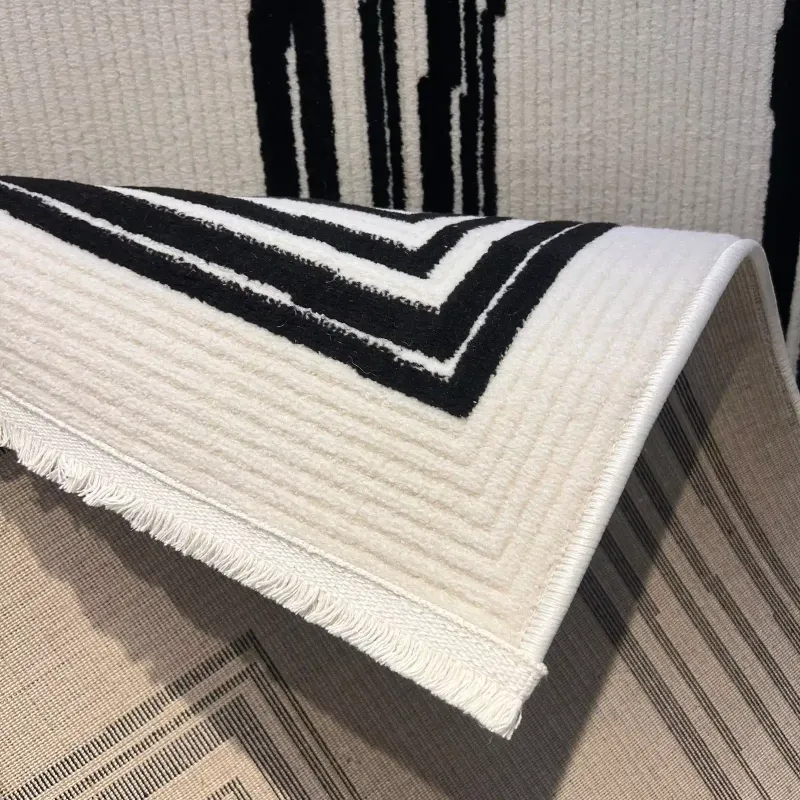 سجاد تركي اطار برواز فريم F499A كريم اسود مقاس 100*200