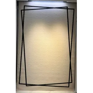 سجاد تركي اطار برواز فريم F602A كريم اسود مقاس 100*200