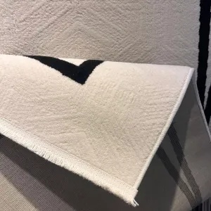 سجاد تركي اطار برواز فريم F602A كريم اسود مقاس 100*200