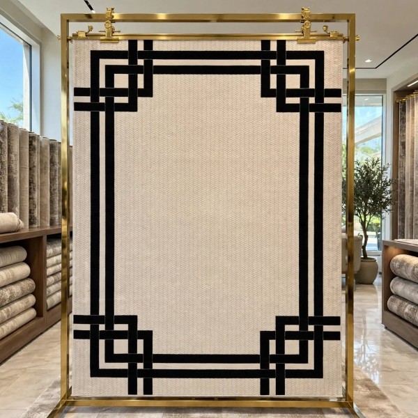 Turkish rug frame F603A cream black size 150*220