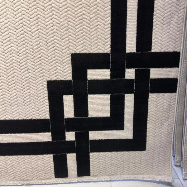 Turkish rug frame F603A cream black size 150*220