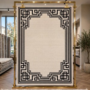 Turkish rug frame F605A cream black size 250*350