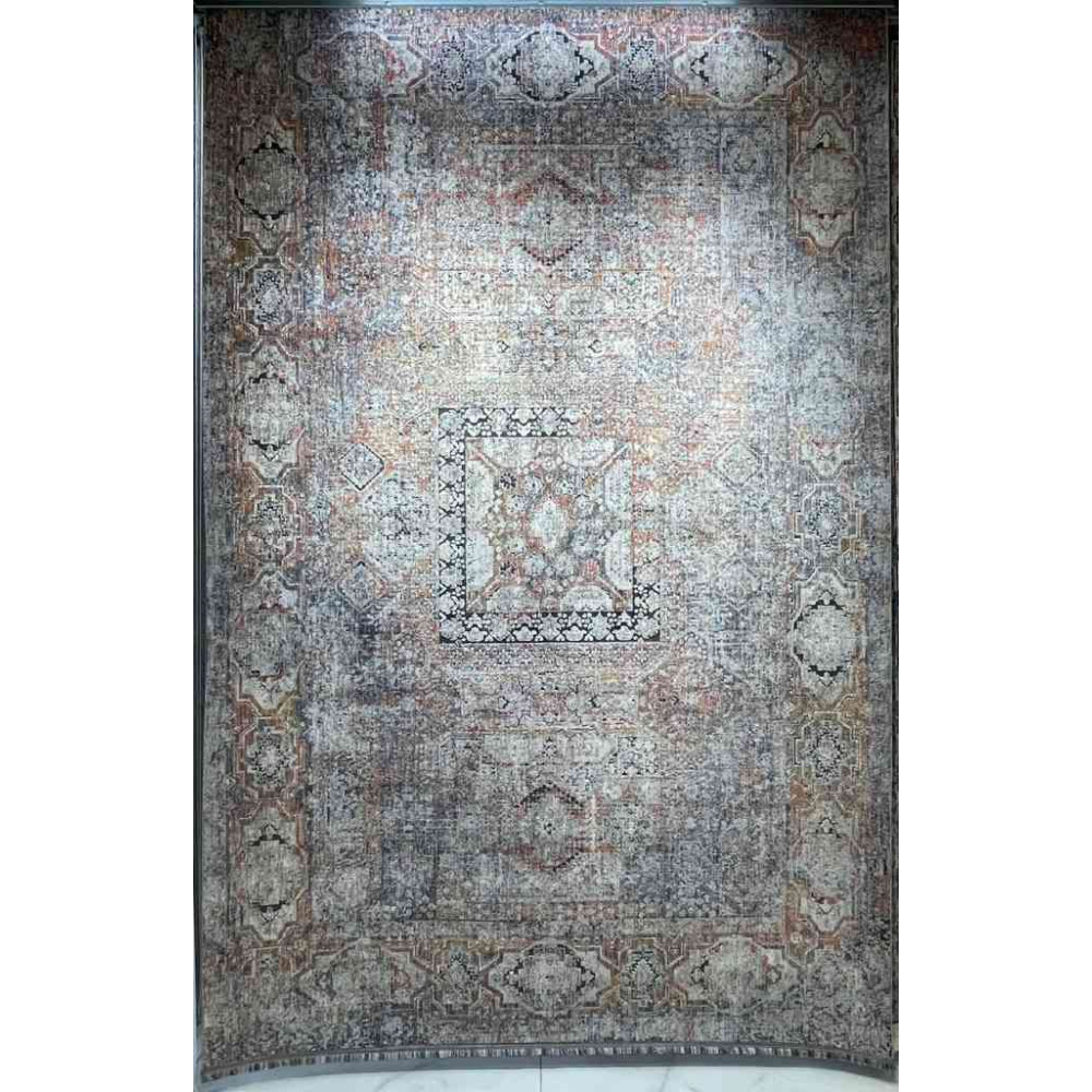 سجاد تركي هانوفر B595B رصاصي فاتح مولتي روز مقاس 80*150