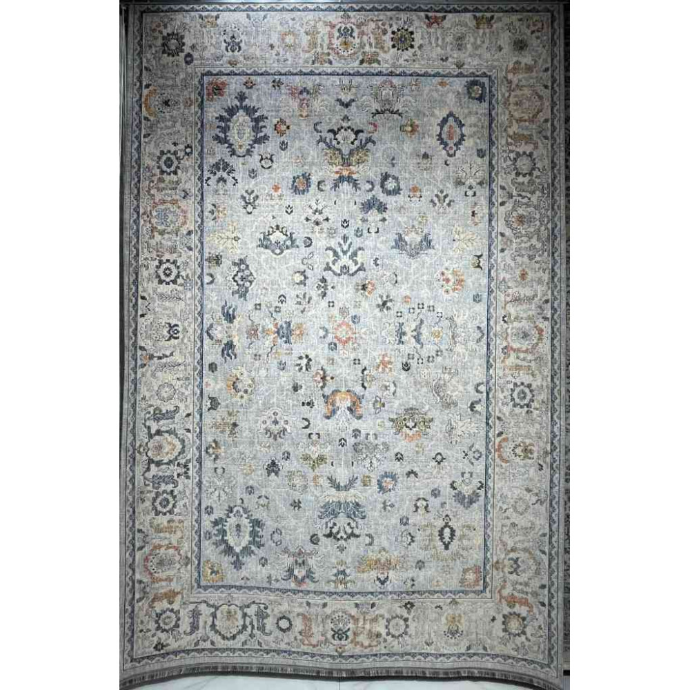 سجاد تركي هانوفر KC01A رصاصي فاتح مولتي روز مقاس 80*150