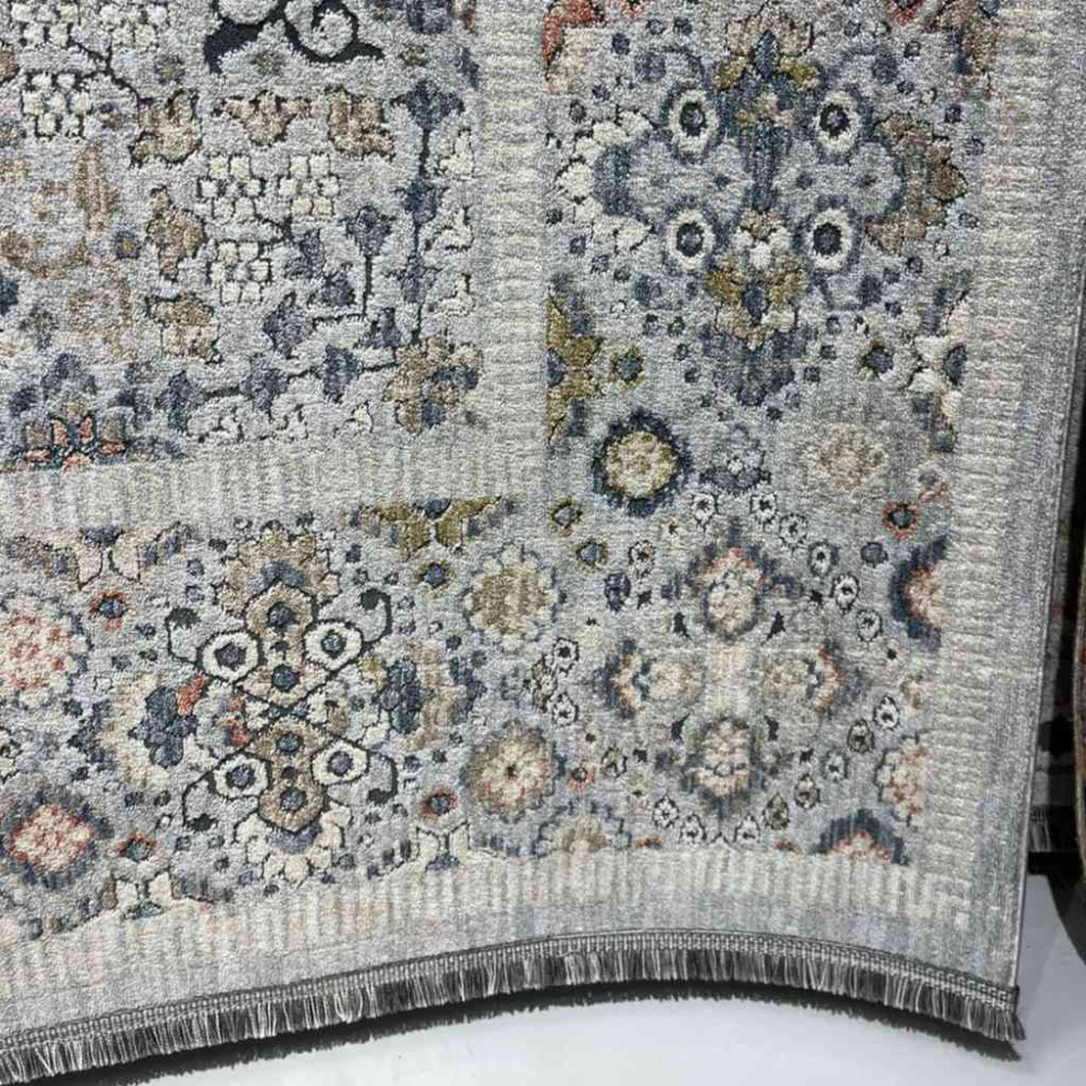 سجاد تركي هانوفر KC17A رصاصي فاتح مولتي روز مقاس 80*150 سجاد تركي هانوفر KC17A رصاصي فاتح مولتي روز مقاس 80*150