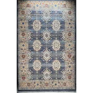 سجاد تركي هانوفر KM69A ازرق غامق كريم مقاس 120*170