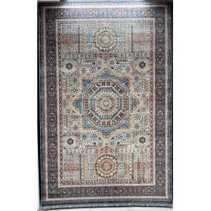 Turkish rugs Hanover KM80A TURQUOISE Dark BLUE Size 80*150