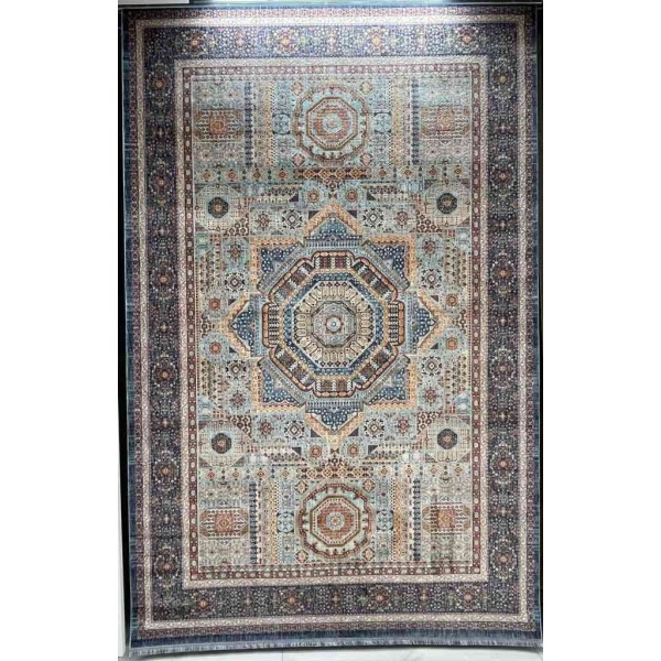 Turkish rugs Hanover KM80A TURQUOISE Dark BLUE Size 80*150