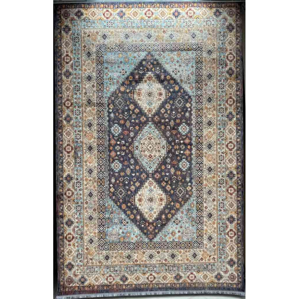 سجاد تركي هانوفر KM87A كريم ازرق غامق مقاس 300*400