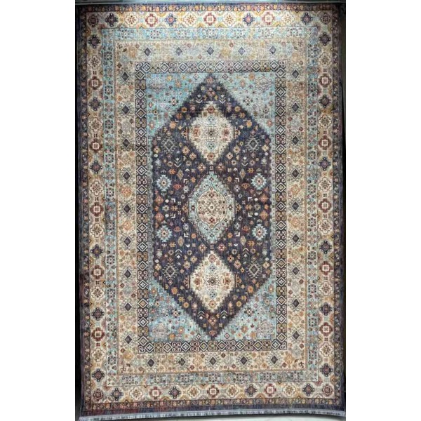 سجاد تركي هانوفر KM87A كريم ازرق غامق مقاس 250*350