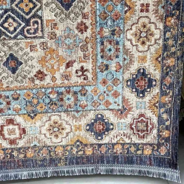 سجاد تركي هانوفر KM87A كريم ازرق غامق مقاس 250*350