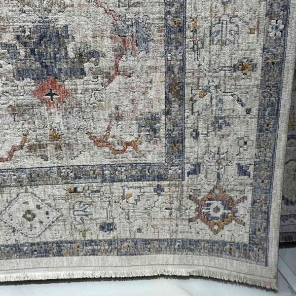 سجاد تركي هانوفر O117G بيج رصاصي فاتح مقاس 80*150