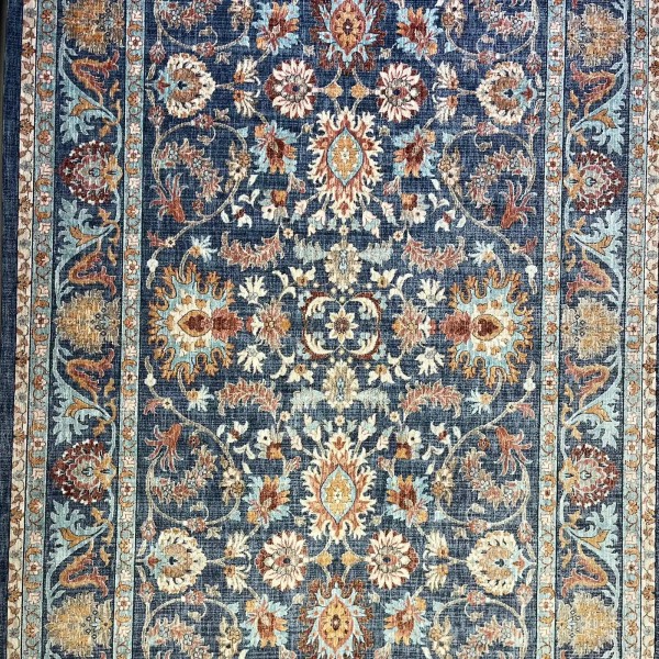 Turkish rugs Hanover KM79A Dark blue cream Size 150*220