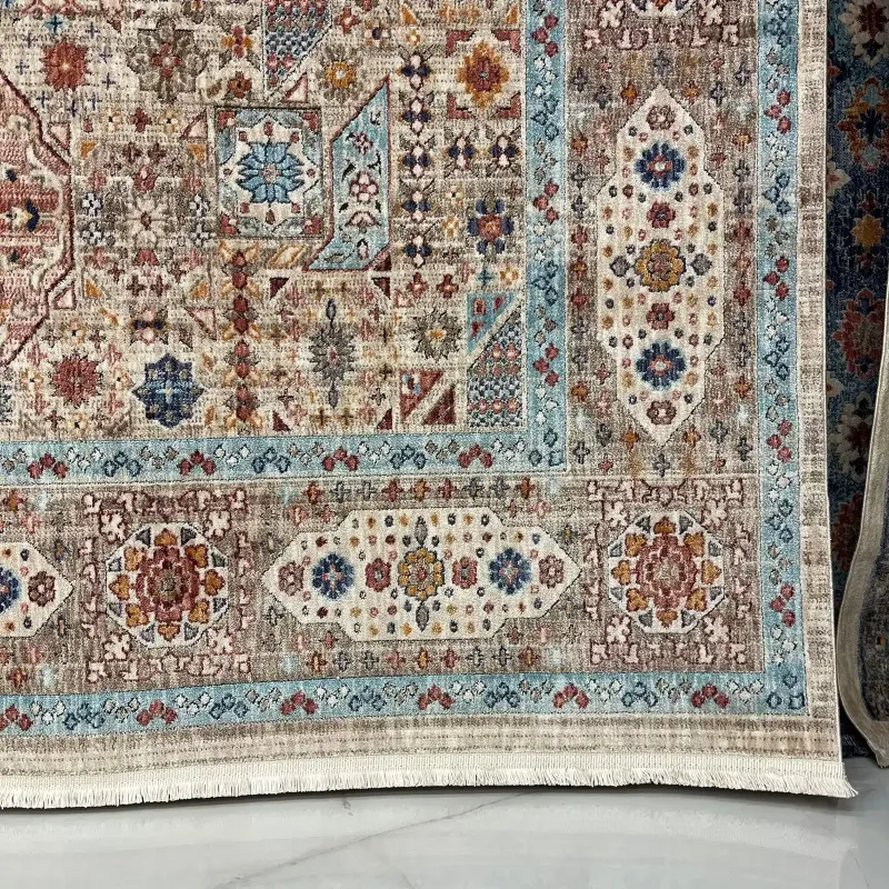 سجاد تركي هانوفر KM82A كريم زهري مقاس 150*220
