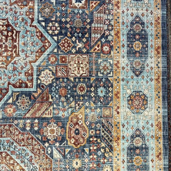 Turkish rugs Hanover KM82A Dark blue turquoise Size 150*220