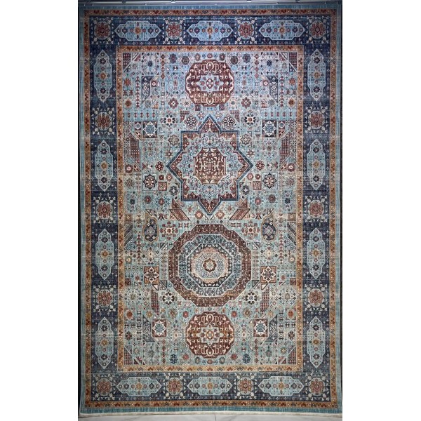 Turkish rugs Hanover KM82A turquoise Dark blue Size 200*300
