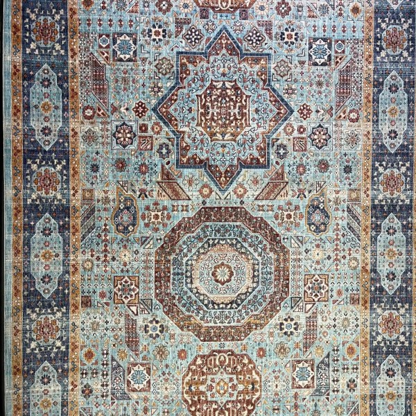 Turkish rugs Hanover KM82A turquoise Dark blue Size 200*300