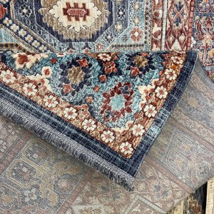 سجاد تركي هانوفر KM90A سماوي غامق احمر مقاس 300*400