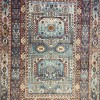 سجاد تركي هانوفر KM90A سماوي غامق احمر مقاس 300*400