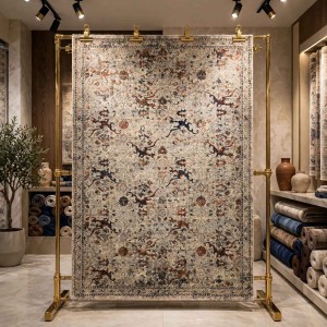 سجاد تركي هانوفر KR19A بيج رصاصي غامق مقاس 150*220