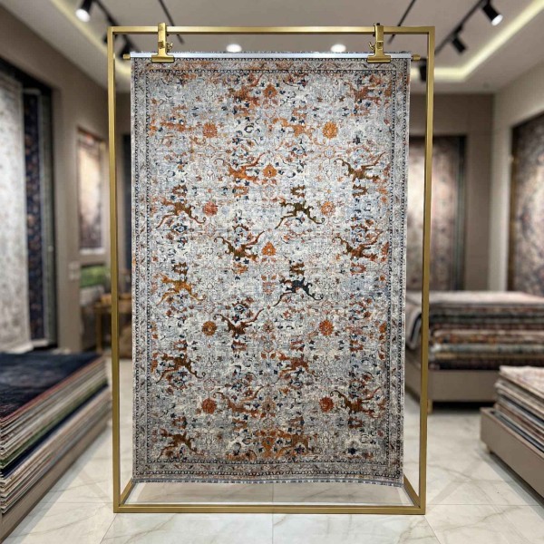 سجاد تركي هانوفر KR19A بيج برتقالي مقاس 150*220