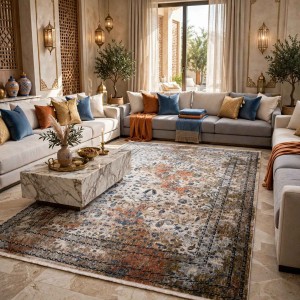 Türkiye Hannover Bohemian Rugs KR24C BEIGE multi rose Size 200*300