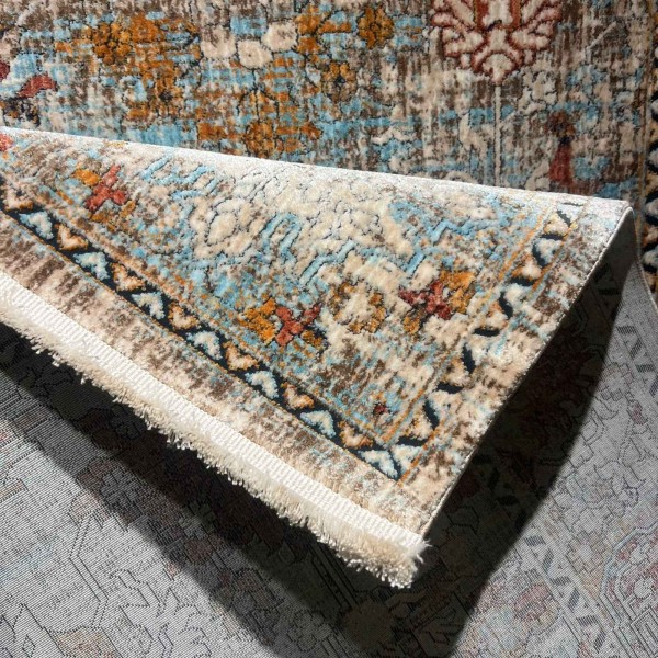 سجاد هانوفر بوهيمي تركي KR26B كريم برتقالي مقاس 250*350