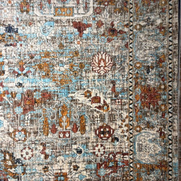 سجاد هانوفر بوهيمي تركي KR26B كريم برتقالي مقاس 250*350