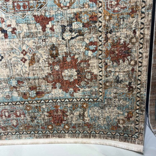 سجاد هانوفر بوهيمي تركي KR26B كريم برتقالي مقاس 250*350