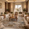 سجاد هانوفر بوهيمي تركي KR29A بيج اخضر مقاس 200*300