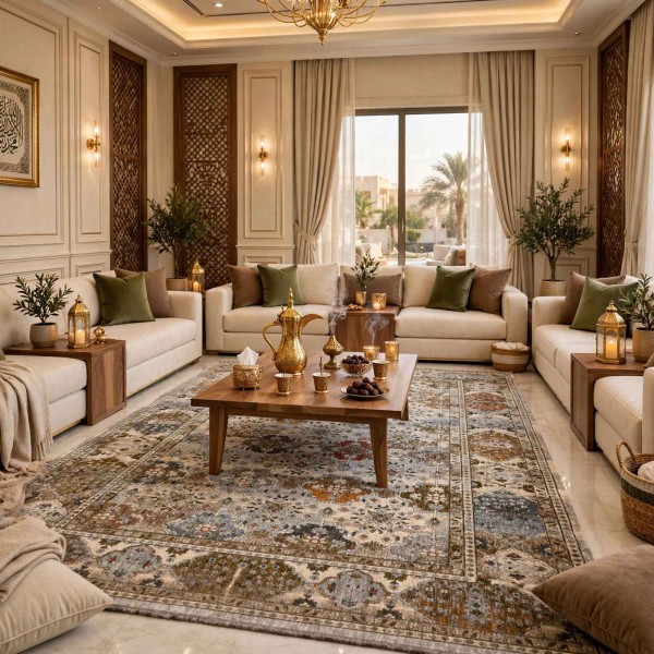 سجاد هانوفر بوهيمي تركي KR29A بيج اخضر مقاس 200*300
