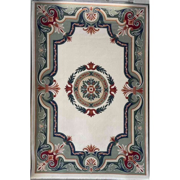 سجاد تركي هيلتون 43759A كريم اخضر مقاس 250*350