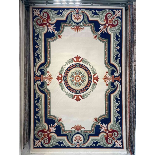 سجاد تركي هيلتون 43759A كحلي اخضر مقاس 250*350