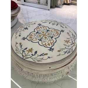 Iris Turkish Rug N0597A gray Round Size 200*200