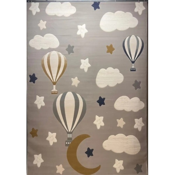 Turkish childrens rug Kids Plus 441558A Light gray size 150*220