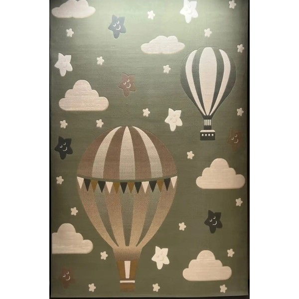Turkish childrens rug Kids Plus 41561A Light green size 150*220