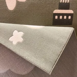 سجاد تركي اطفال كيدز بلاس 41561A اللون اخضر فاتح مقاس 120*170