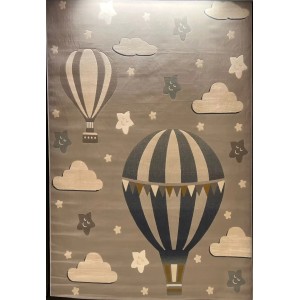 سجاد تركي اطفال كيدز بلاس 41561A اللون رصاصي فاتح مقاس 150*220