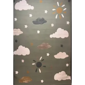 سجاد تركي اطفال كيدز بلاس 41565A اللون اخضر فاتح مقاس 120*170