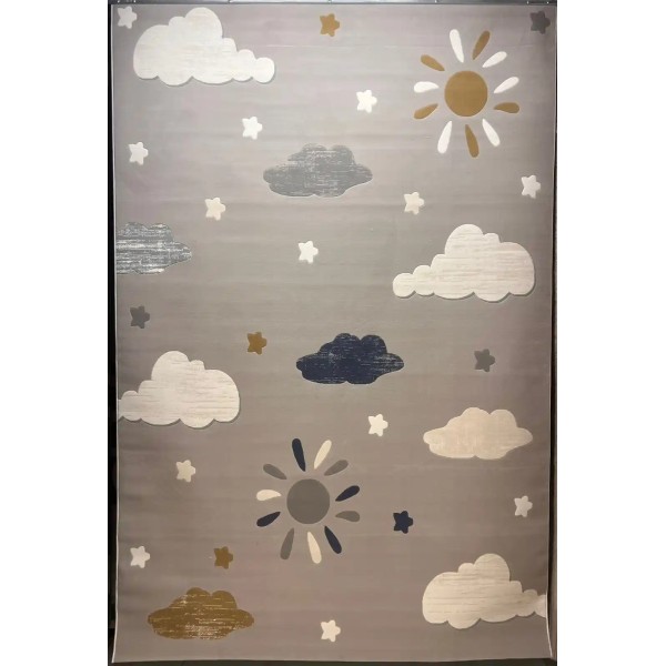 Turkish childrens rug Kids Plus 41565A Light gray size 200*300