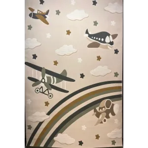 سجاد تركي اطفال كيدز بلاس 42365A اللون كريم مقاس 200*300