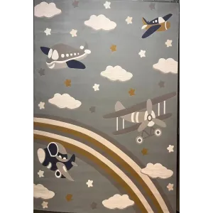 سجاد تركي اطفال كيدز بلاس 42365A اللون سماوي فاتح مقاس 200*300