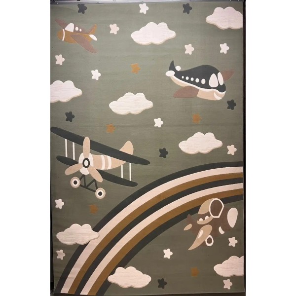 Turkish childrens rug Kids Plus 42365A Light green size 150*220