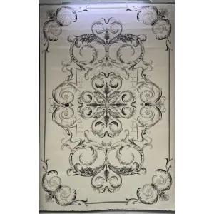 سجاد تركي لندن 41249A كريم اسود مقاس 200*300