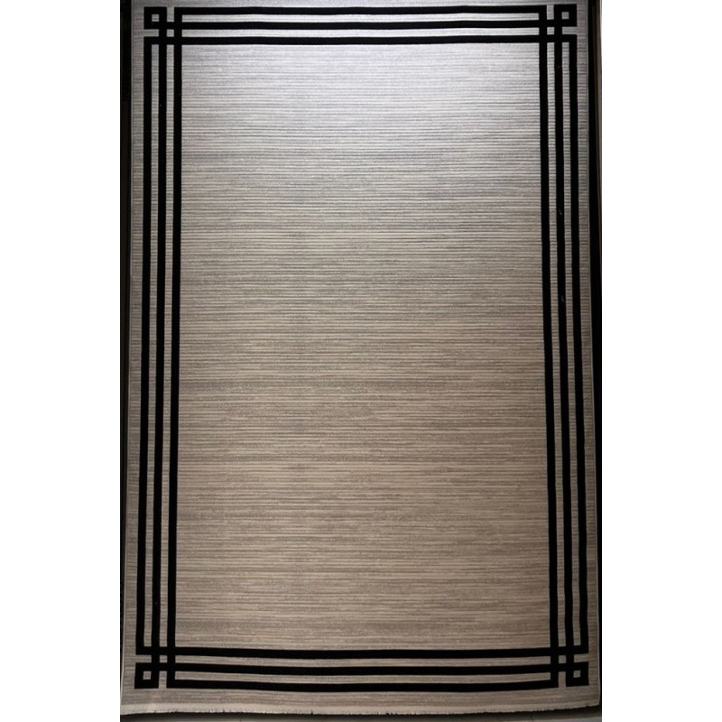 سجاد تركي مودرن فندقي لورين F414C كريم اسود مقاس 300*400