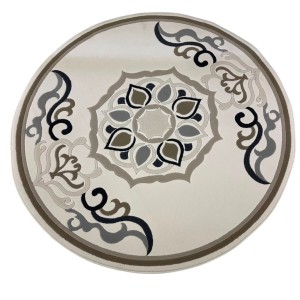 سجاد تركي لافندر N0598A اسود دائري مقاس 150*150