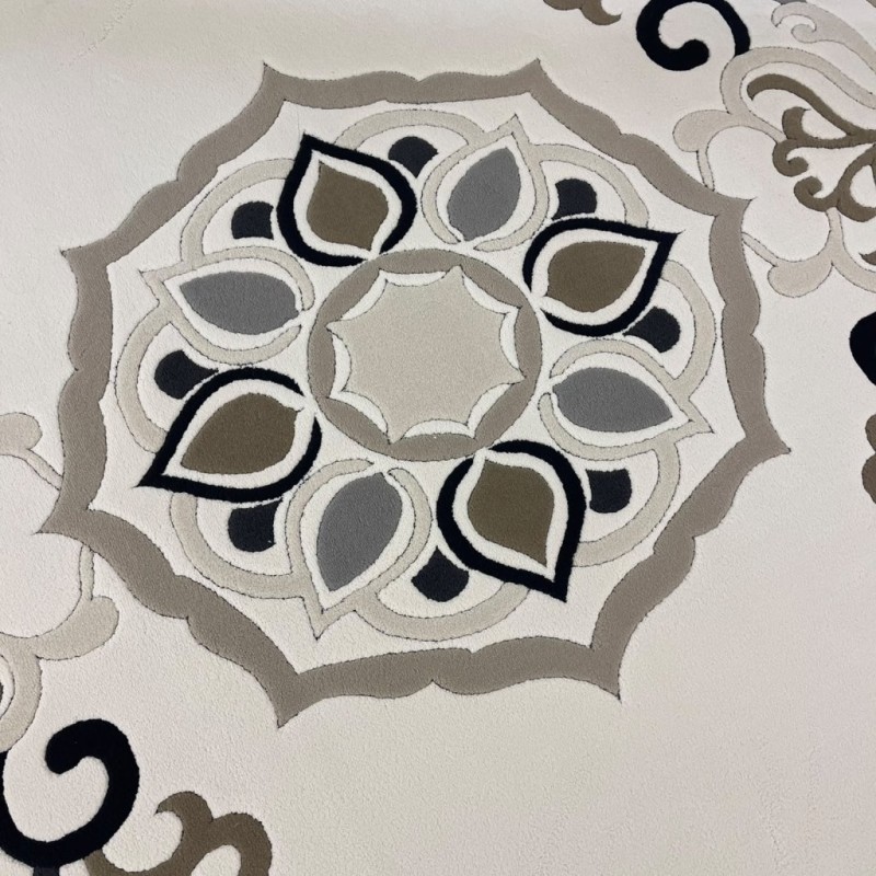 سجاد تركي لافندر N0598A اسود دائري مقاس 150*150