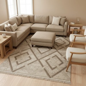 سجاد خيش لوفر تركي E091A رصاصي فاتح مقاس 50*80